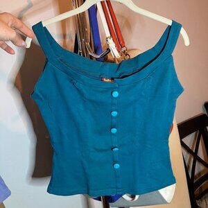 Freddies of Pinewood 1950s Tank Top - teal